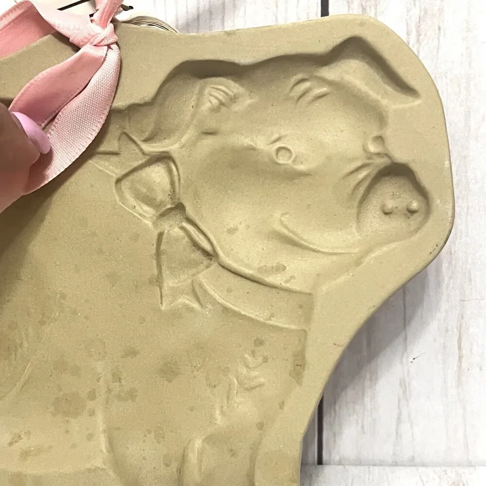 Vintage 1986 Brown Bag Cookie Art Pig Mold Pottery Hill Design W/ Recipe Book